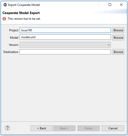 Screenshot of the selection dialog.